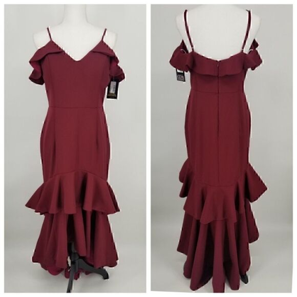 Jarlo Mina High Low Ruffle Maxi Prom Dress 6 - Picture 13 of 16